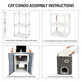 2-Storey Cat House for Indoor Cats Bed, Covered Cat Beds & Furniture