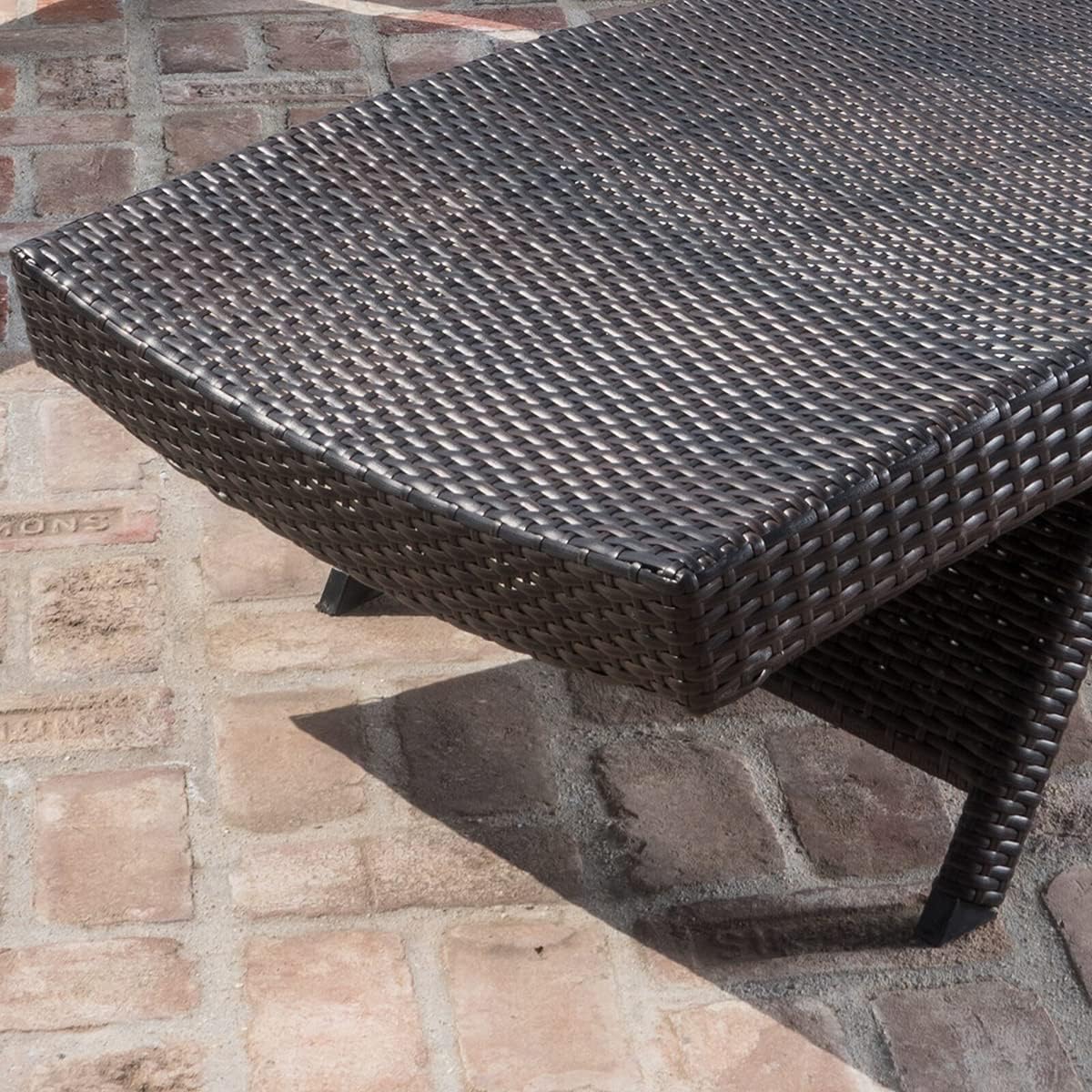 79'' Long Reclining Chaise Lounge Set (Set of 2),Outdoor Wicker Chair
