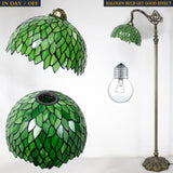 Tiffany Lamp Floor Green Wisteria Stained Glass Arched Lamp 12X18X64 Inches