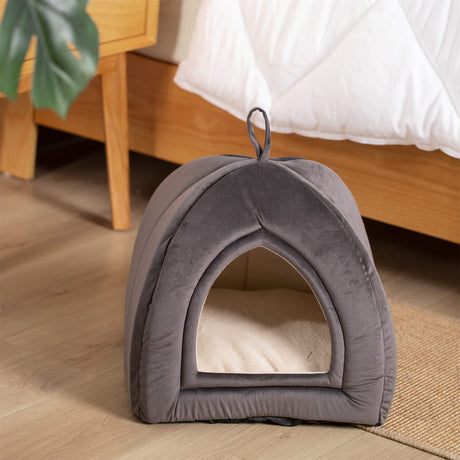 Cat Bed for Indoor Cats, 2-in-1 Cat House Pet Supplies for Kitten and Small Cat or Dog