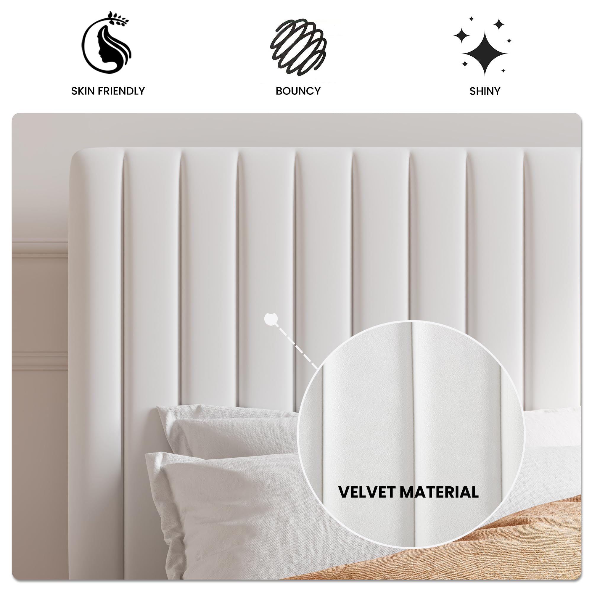 Queen Upholstered Platform Bed Frame