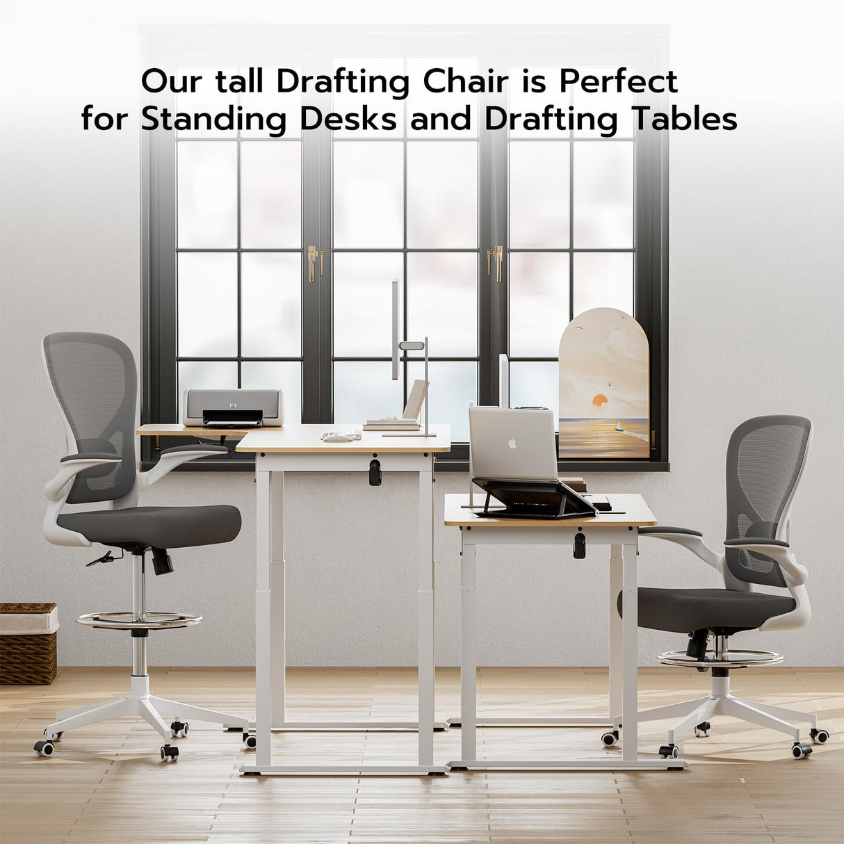 Drafting Chair, Tall Office Chair for Standing Desk