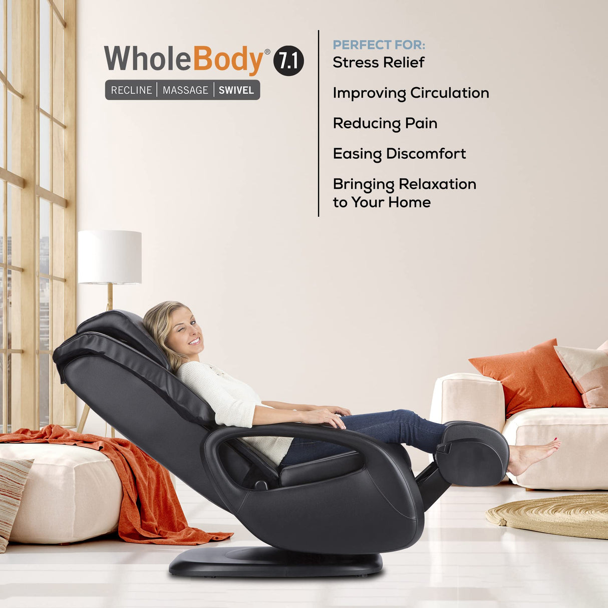 WholeBody 7.1 Living Room Recliner Massage Chair - Full Body Professional Grade