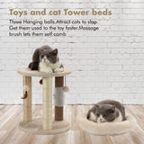 4in1 Small Cat Tree,Scratching Post with Tower Soft Cat Bed