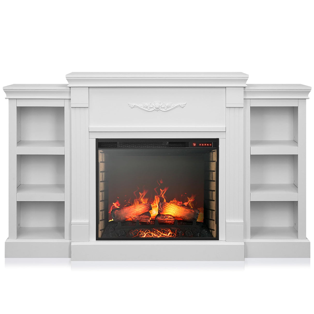 Electric Faux Fireplace TV Stand Mantel Heater