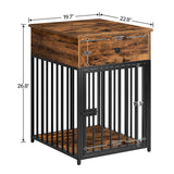 Dog Crate Furniture, Wooden Dog House, Decorative Dog Kennel with Drawer