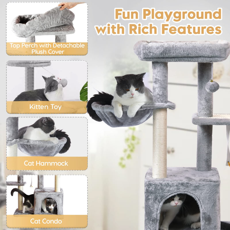 Cat Tree, Cat Tower with Sisal Scratching Post for Indoor Cats