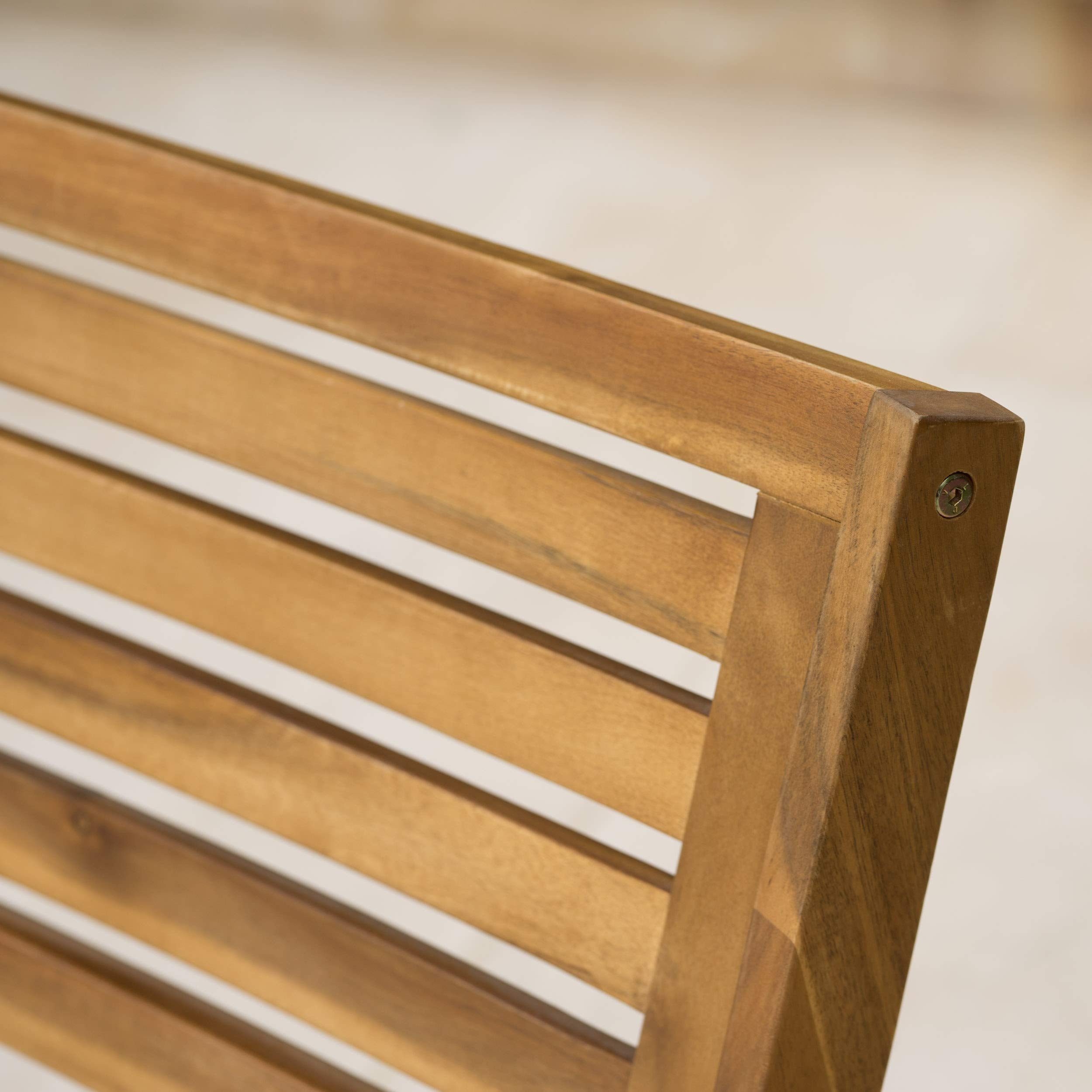 Hermosa Outdoor Acacia Wood Arm Chairs, 2-Pcs Set