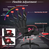 Gaming Chair with Bluetooth Speakers and LED Lights Ergonomic