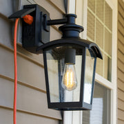 31703 Spence 1-Light Wall Lantern with  Glass and Built-in GFCI Outlet
