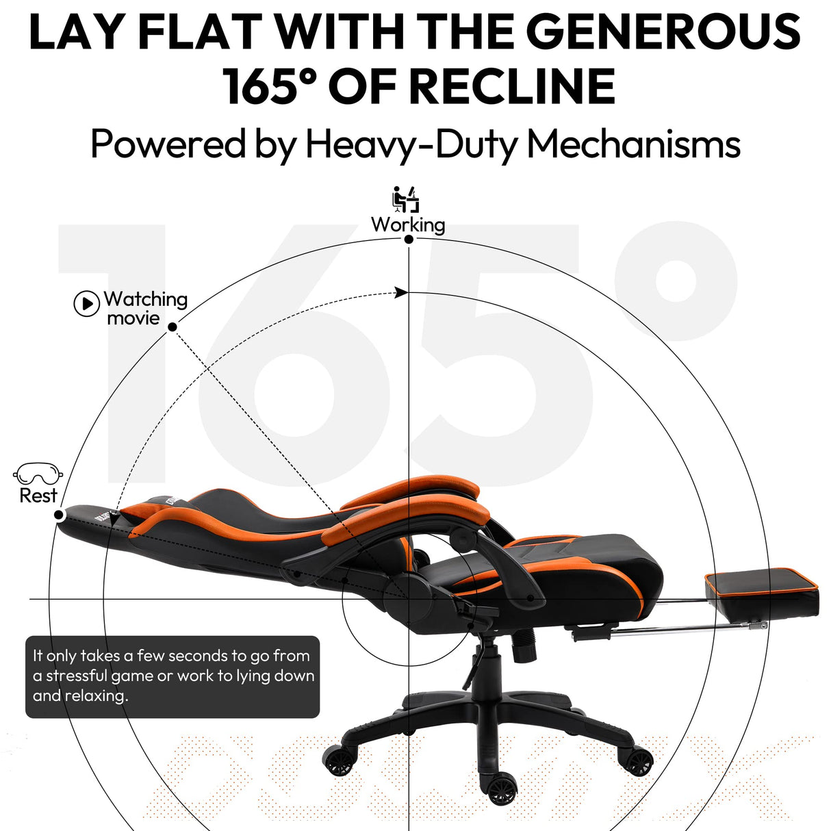 Gaming Chair Ergonomic Racing Style Recliner with Massage Lumbar Support, Office Armchair for Computer PU Leather E-Sports Gamer Chairs