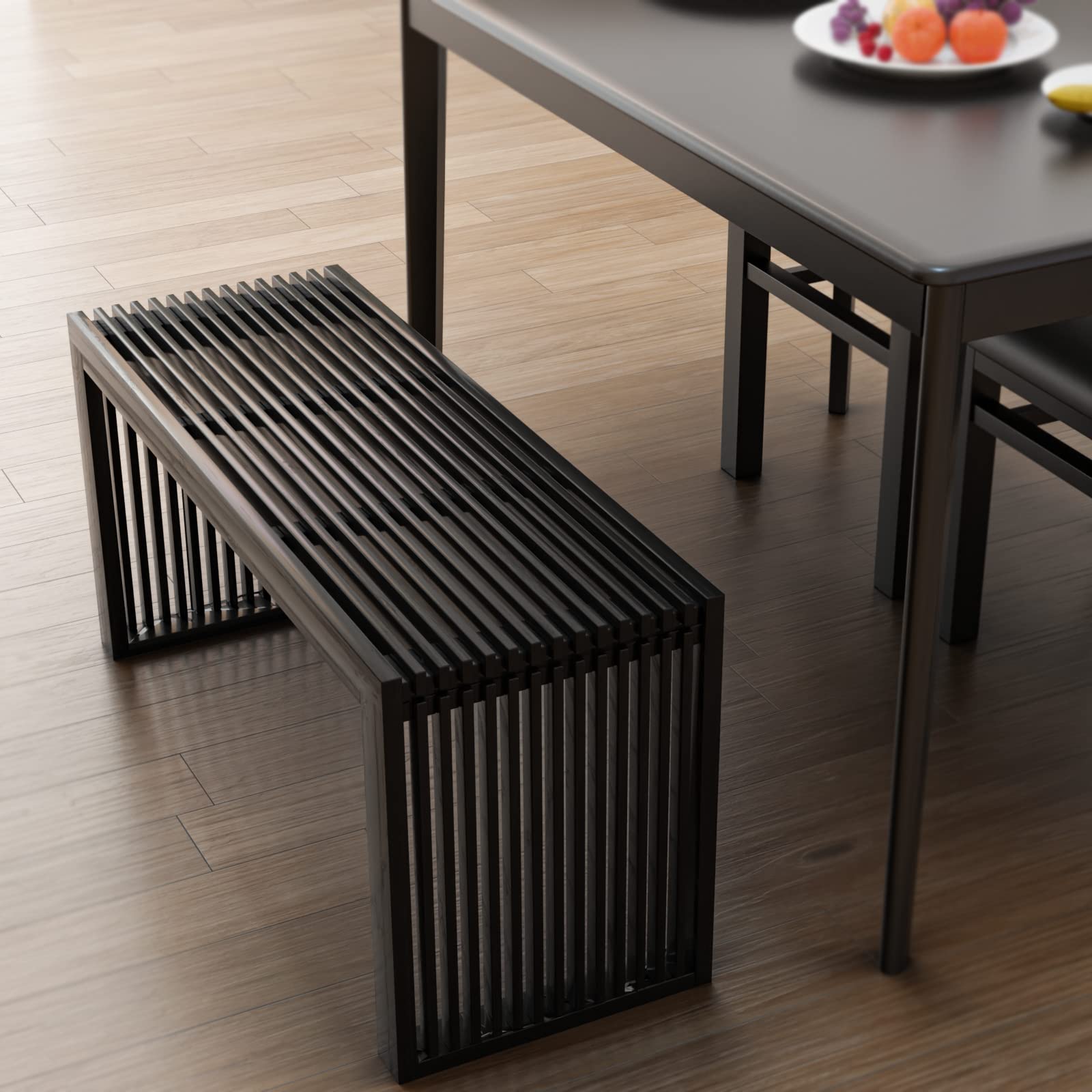 Bamboo Dining Bench, Indoor Storage Bench Wood