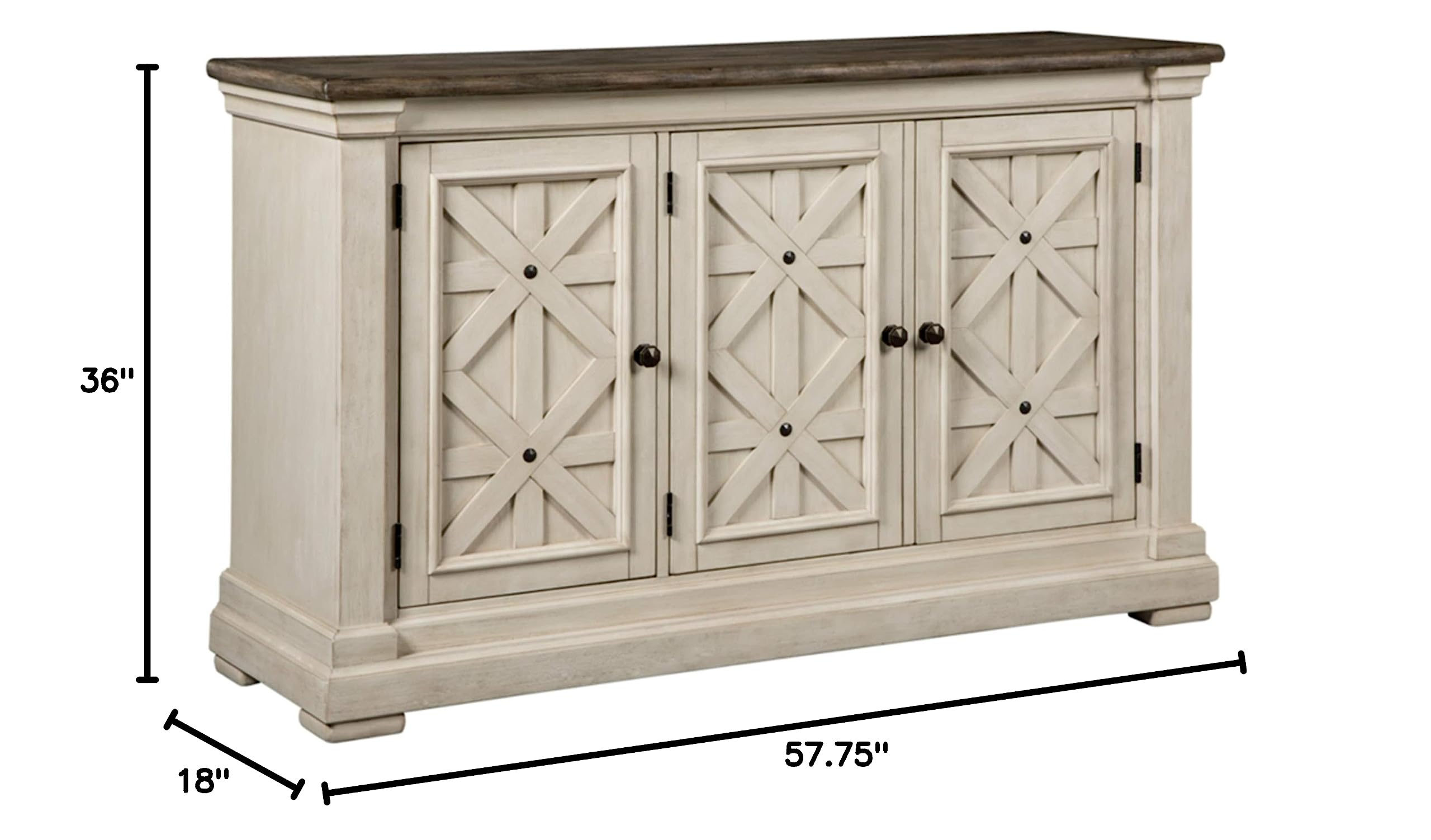 Bolanburg French Country Dining Room Server, Two-tone White
