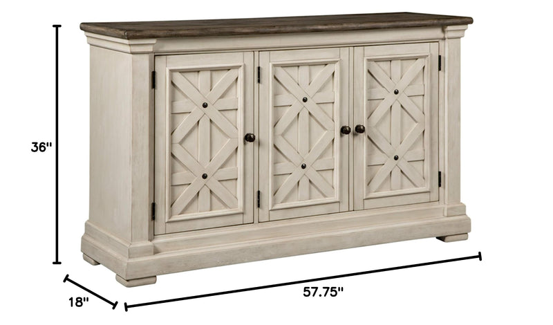Bolanburg French Country Dining Room Server, Two-tone White & Brown