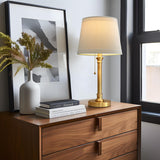 Modern Gold Brass Table Lamp Set of 2 for Bedroom Living Room 19.75'