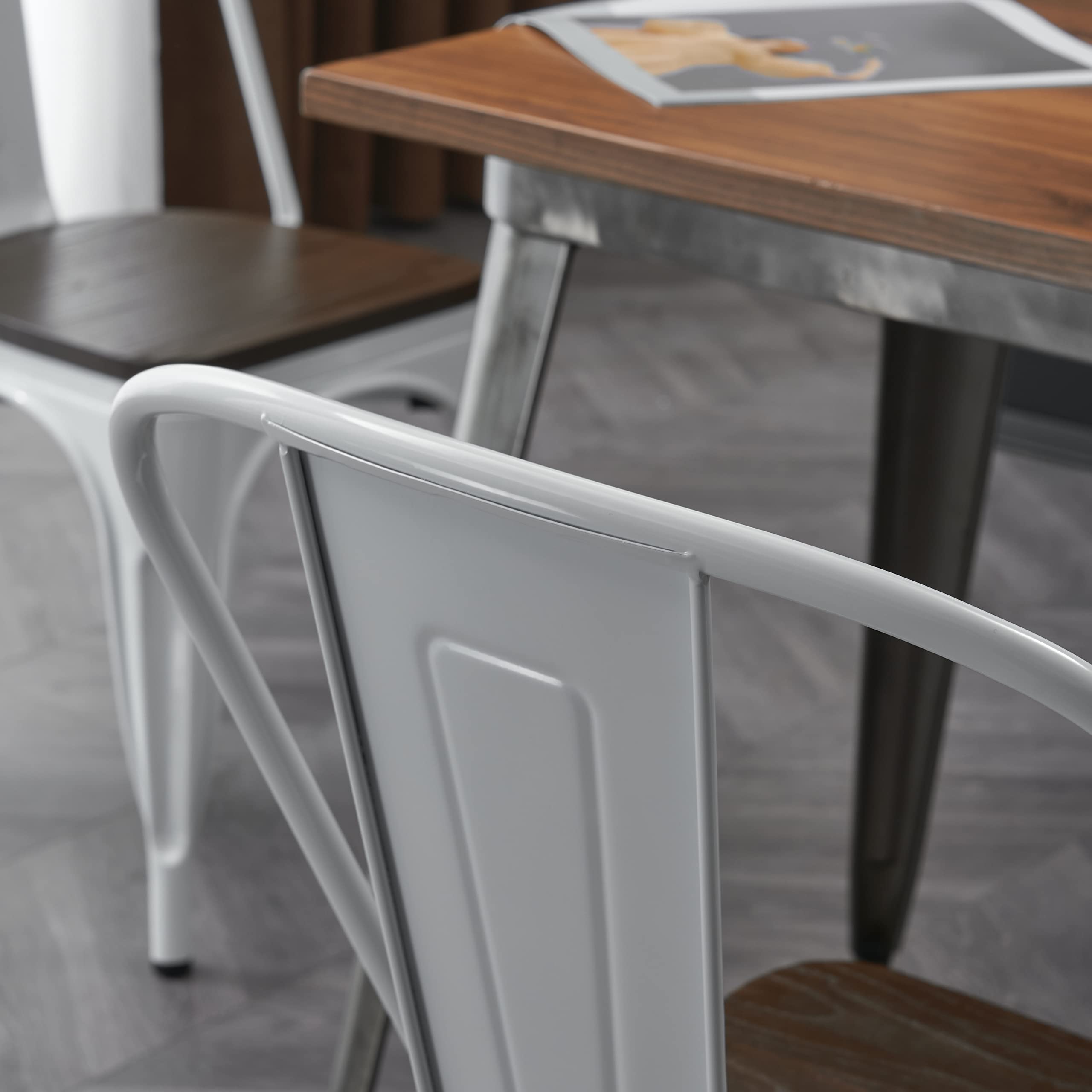 Metal Dining Chair Farmhouse Tolix Style for Kitchen Dining Room