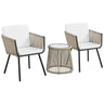 3 Piece Patio Bistro Set, Outdoor All-Weather Conversation Bistro Set