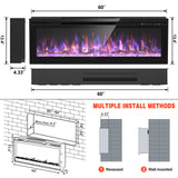 Recessed and Wall Mounted Ultrathin Fireplace Fireplace