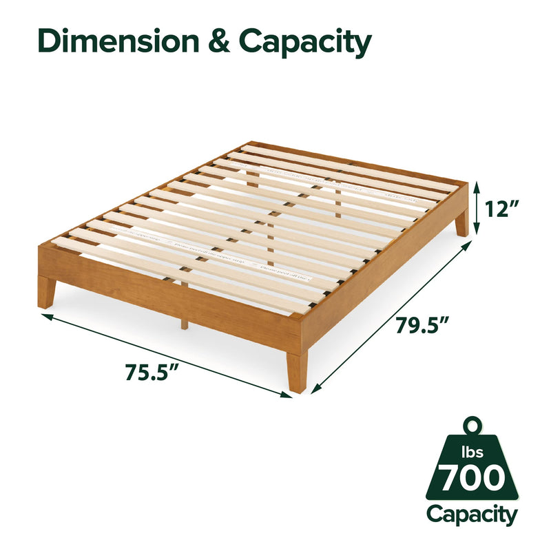 Alexis Deluxe Wood Platform Bed Frame / Solid Wood Foundation / No Box Spring Needed