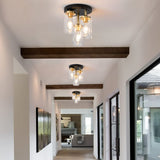 3-Light Clear Glass Shade Ceiling Light Fixture