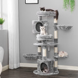 Cat Tree Round Cat Tower with Scratching Posts Cat Condo Pet Play House Cozy Basket