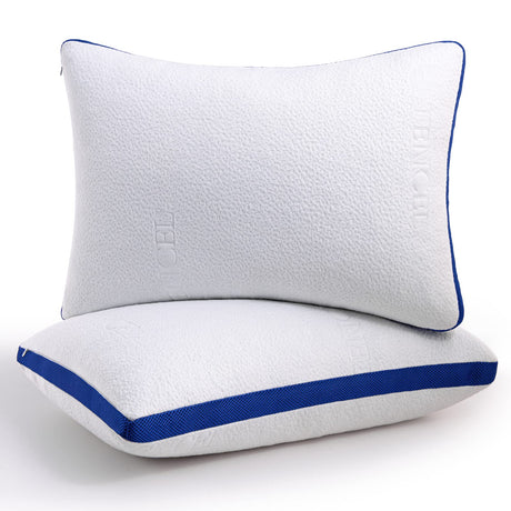 Cooling Bed Pillows for Sleeping 2 Pack Standard Size Shredded Foam