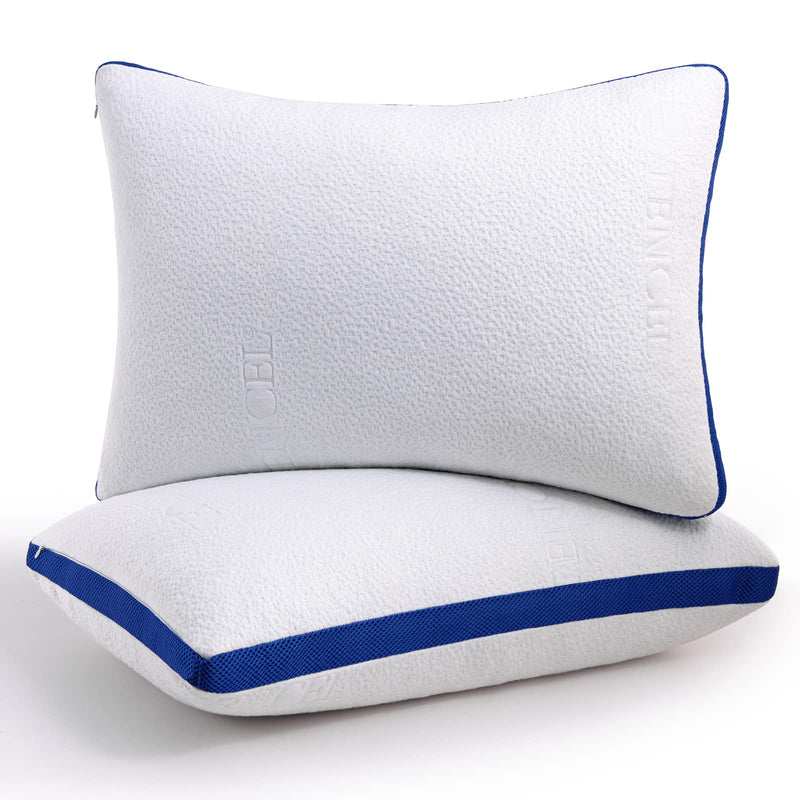 Cooling Bed Pillows for Sleeping 2 Pack Standard Size Shredded Memory Foam Pillows