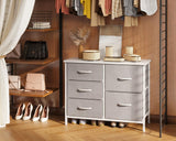 Dresser for Bedroom Dresser TV Stand with 5 Storage Drawers, Small Fabric Dresser Chest