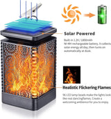 Solar Lantern Lights Dancing Flame Waterproof Outdoor Hanging Lantern