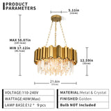 Chandelier Crystal Chandelier Lighting 9 Lights