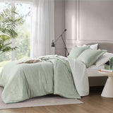 7 Pieces Bed in a Bag, Sage Green Comforter Set with Sheets, Queen Size