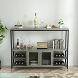 Wine Bar Cabinet Guru/Industrial Portability Farmhouse Bar Cabinet