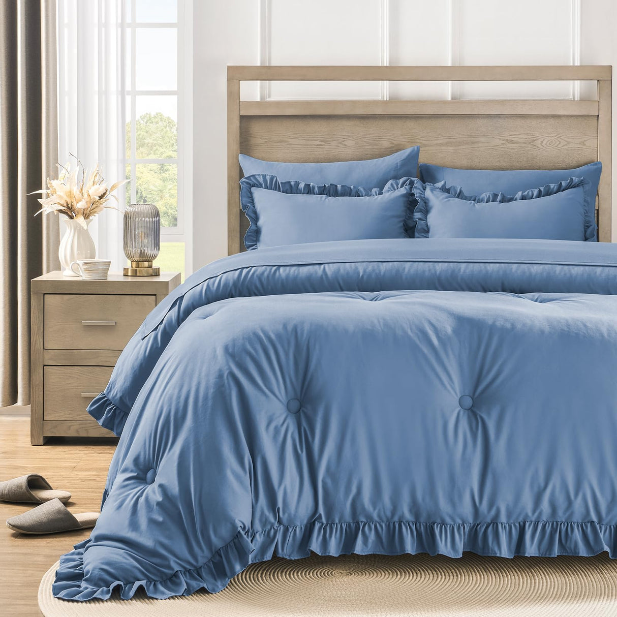 Queen Bed in a Comforter Set Queen, Ruffle Bedding Comforter Set