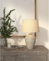 Alese Textured Dot Jug Table Lamp, Neutral Earth Finish