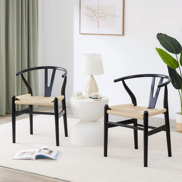 Wishbone Chairs for Dining Room Solid Wood Rattan Chair