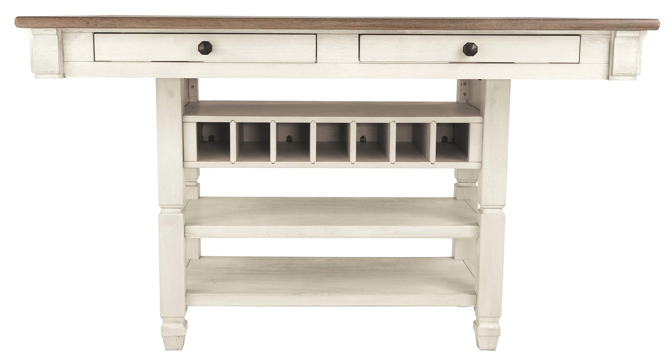Bolanburg Farmhouse Counter Height Dining Room Table, White & Brown