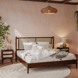 Oliver 15 Inch Signature Bed Frame with Rattan Headboard