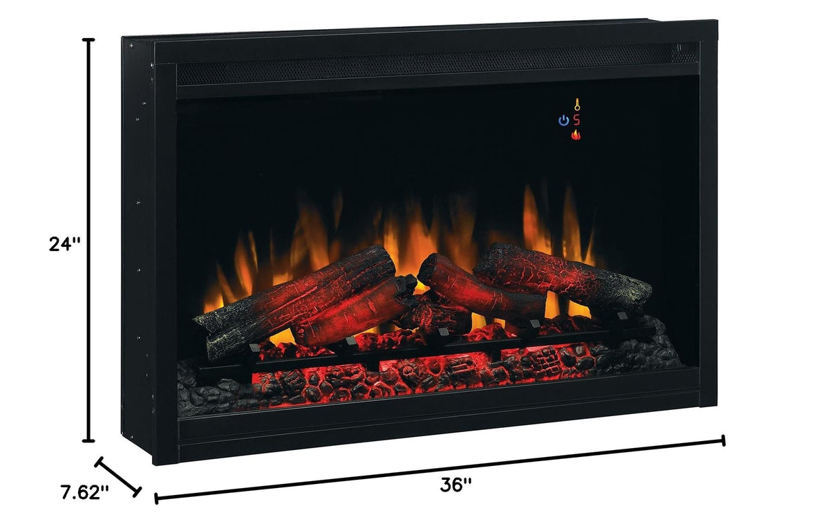 36" Traditional Built in Electric Fireplace Insert