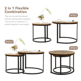 Round Nesting Coffee Table Circle Accent Coffee Tables