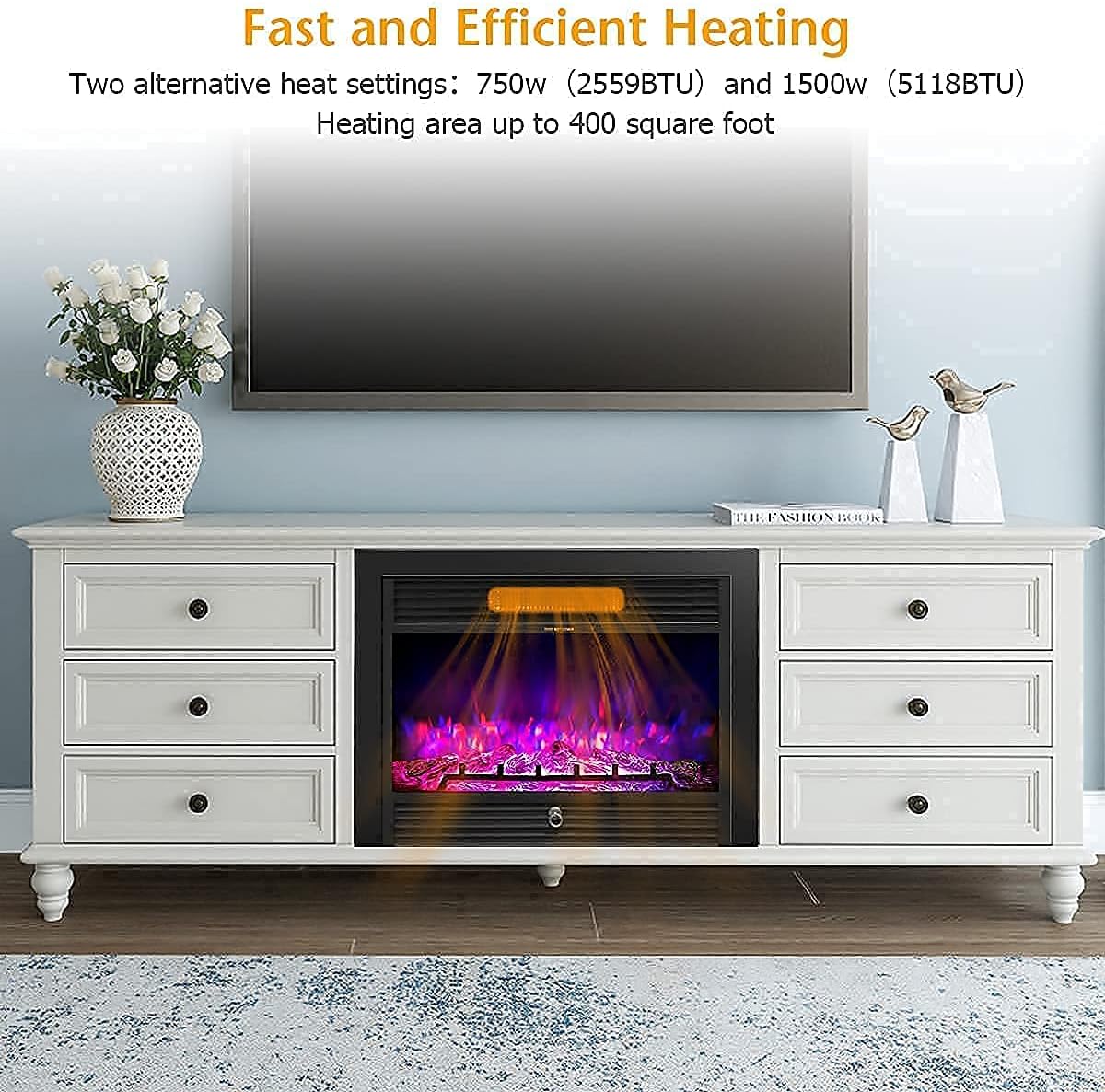 Wall Recessed/Mounted, Freestanding Fireplace