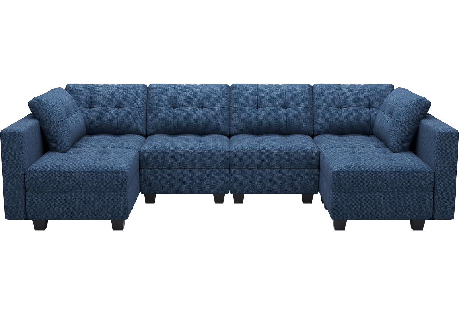 Sofa Couch with Reversible Chaises 6 seat Sectional Couch