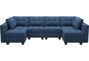 Sofa Couch with Reversible Chaises 6 seat Sectional Couch