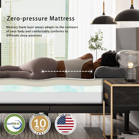 Queen Size Mattress, 12 Inch Cooling Gel Memory Foam Mattress