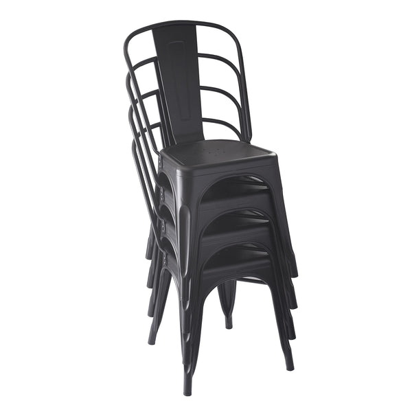 33DC01S4-BK Chair, 4 Pack, 20.1"D x 17.1"W x 33.5"H, Matte Black