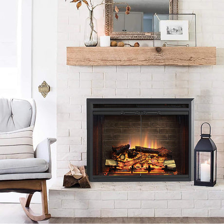 Klaus Electric Fireplace Insert with Fire Crackling Sound