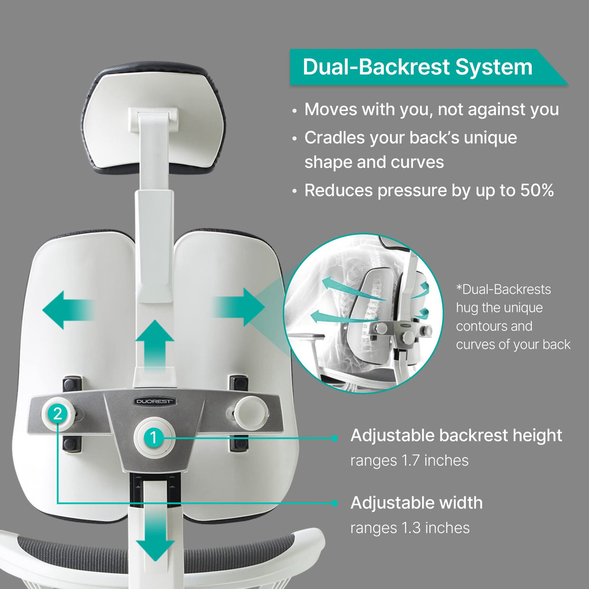 Dual-backrests Alpha - Ergonomic Office Chair, Home Office Desk Chairs