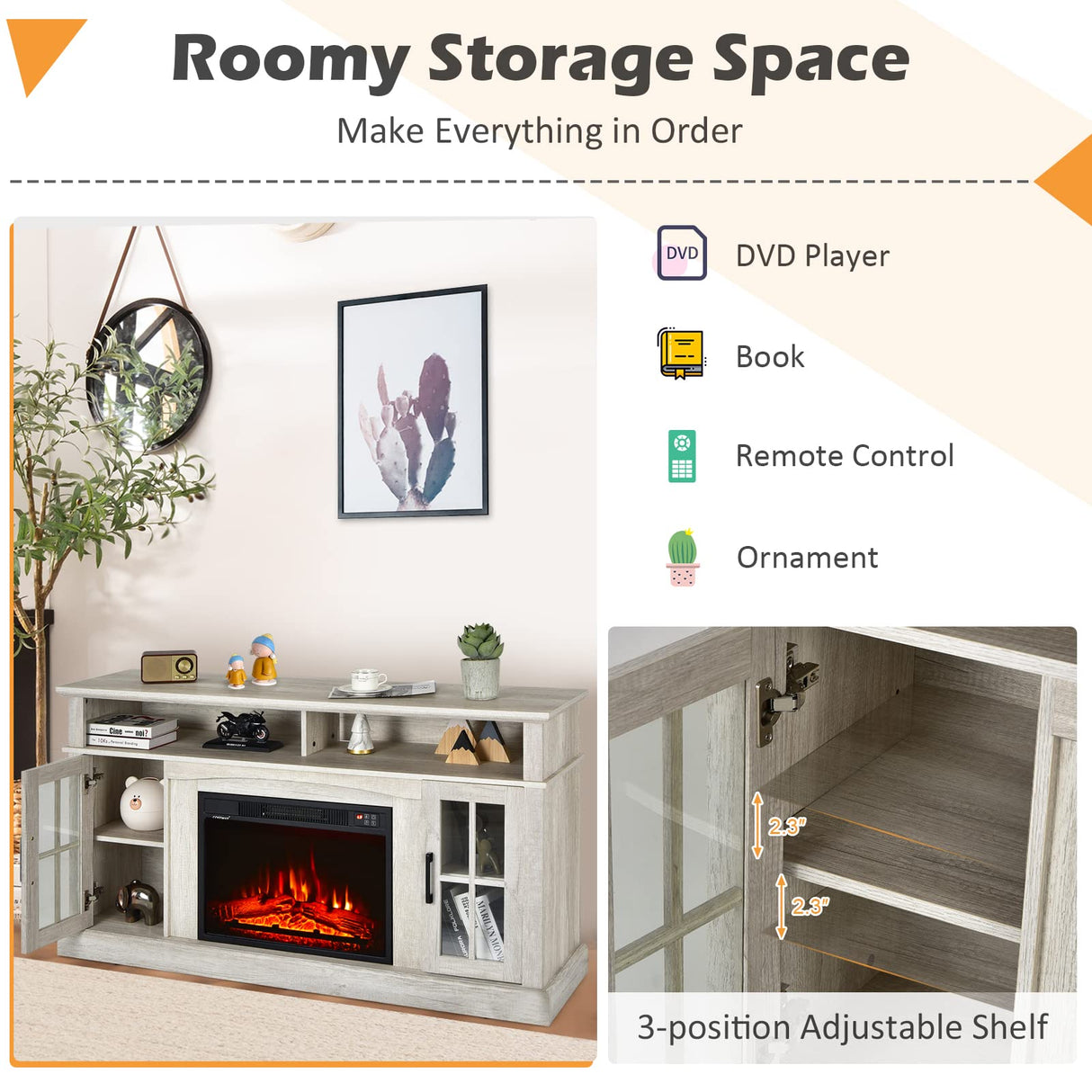 58 Inch Modern Console for TVs up to 65 in + 23