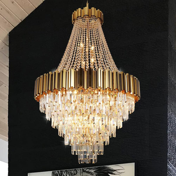 Crystal Chandeliers Contemporary Chandelier Foyer Entryway Lighting 21 Lights Pendant Ceiling Light Fixture