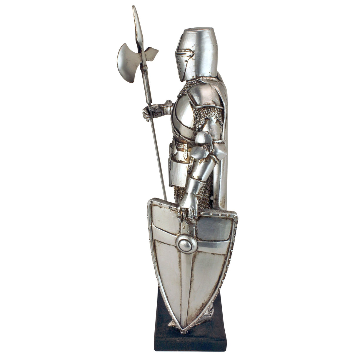 QS29041 Medieval Nuremberg Castle Gothic Knight Statue, Silver