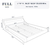 Full Size LED Platform Bed Frame with Adjustable Headboard